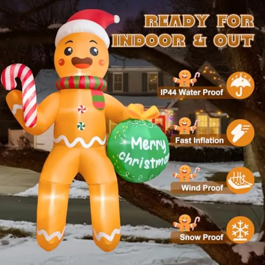 11 Foot Outdoor Christmas Inflatable Gingerbread M  With LEDs