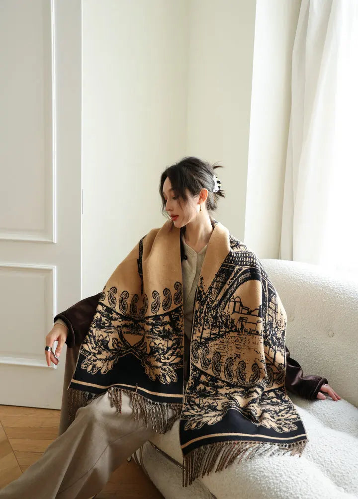 New Fashion Tower Print Winter Women's Scarf
