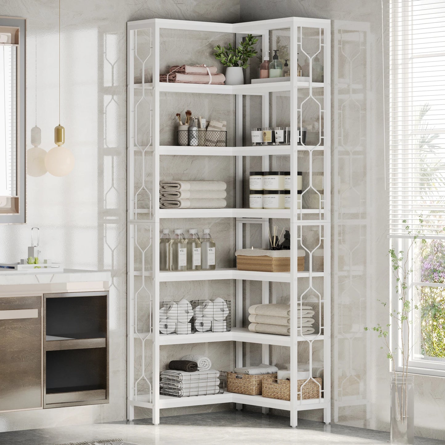 Tribesigns 7 Tier Corner Shelf or Bookcase