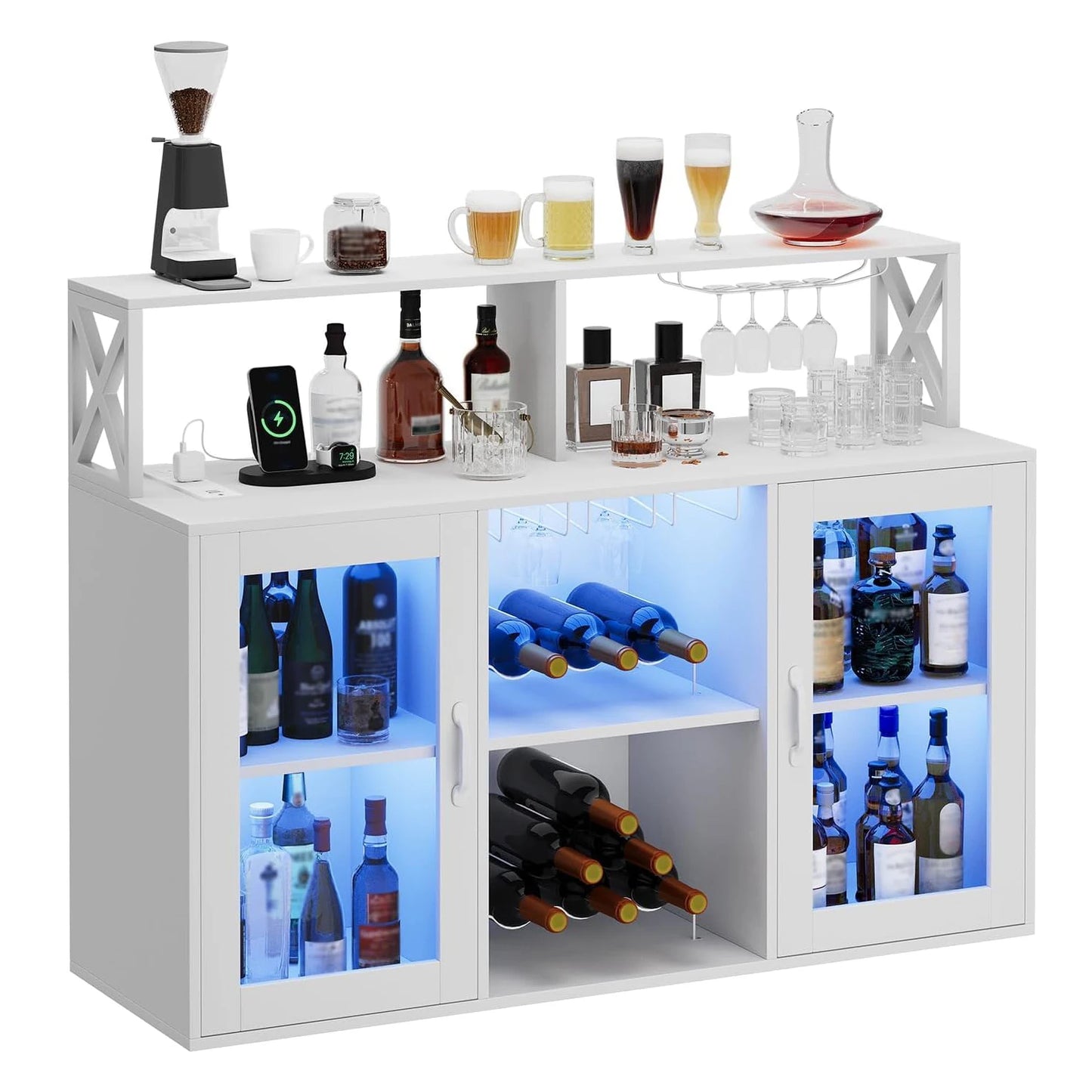 Wine Bar Cabinet with Wine Rack