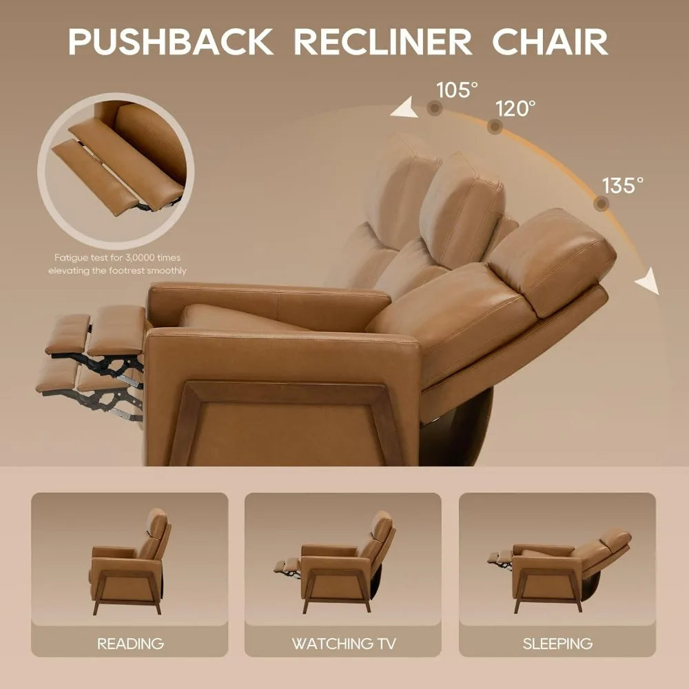 Upholstered Leather Recliner Chair