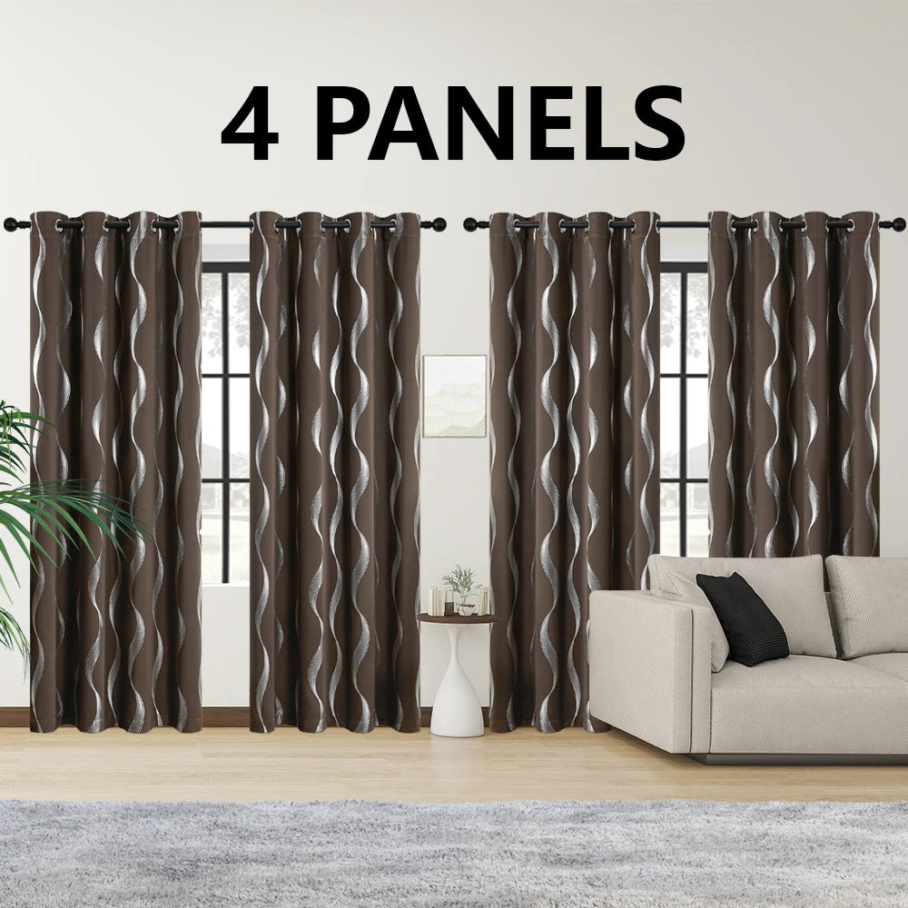 4 Piece Blackout Thermal Grommet Curtains