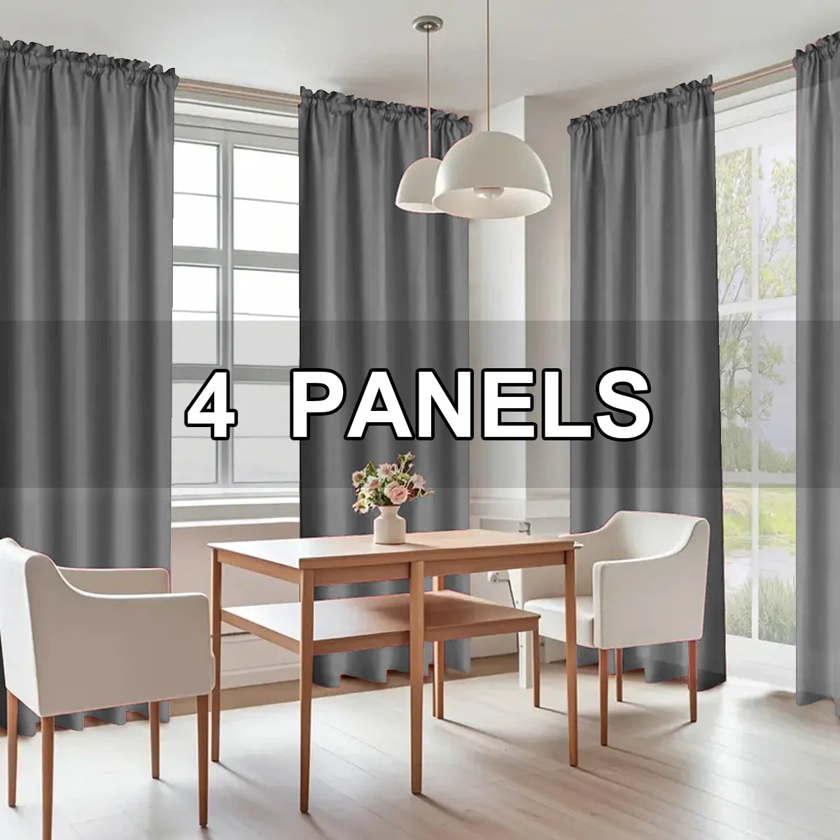 4 Piece Light Filtering Curtains
