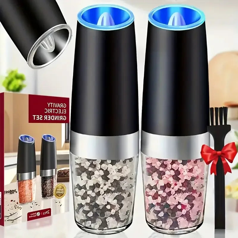2-piece Battery Powered Grinder for Salt and Pepper