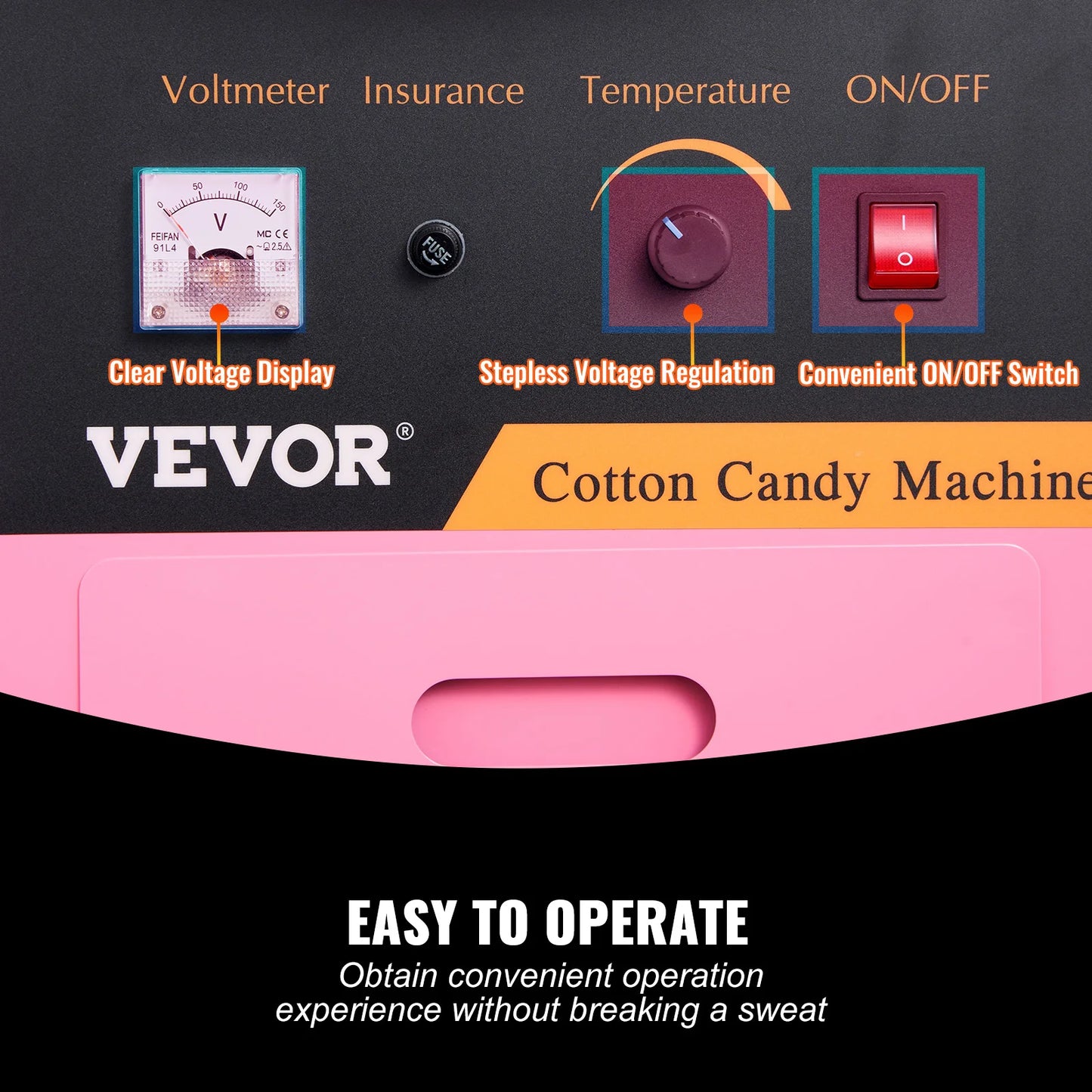 SucceBuy Electric Cotton Candy Machine with Cart and Stainless Steel Bowl