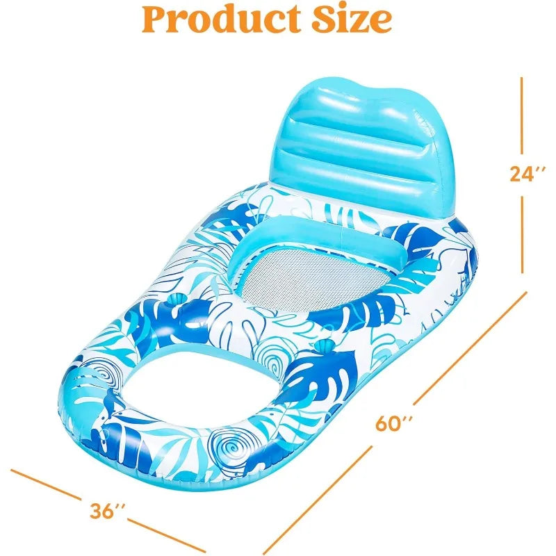 JOYFY Inflatable Adult Pool Float Lounger Chair