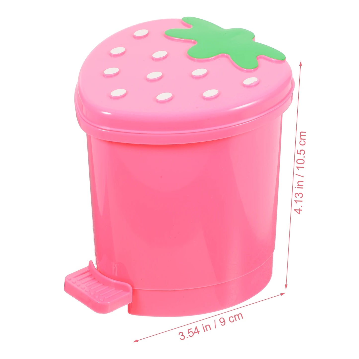 Cute Mini Covered Sealed Strawberry Trash Can For Desktop And Countertop