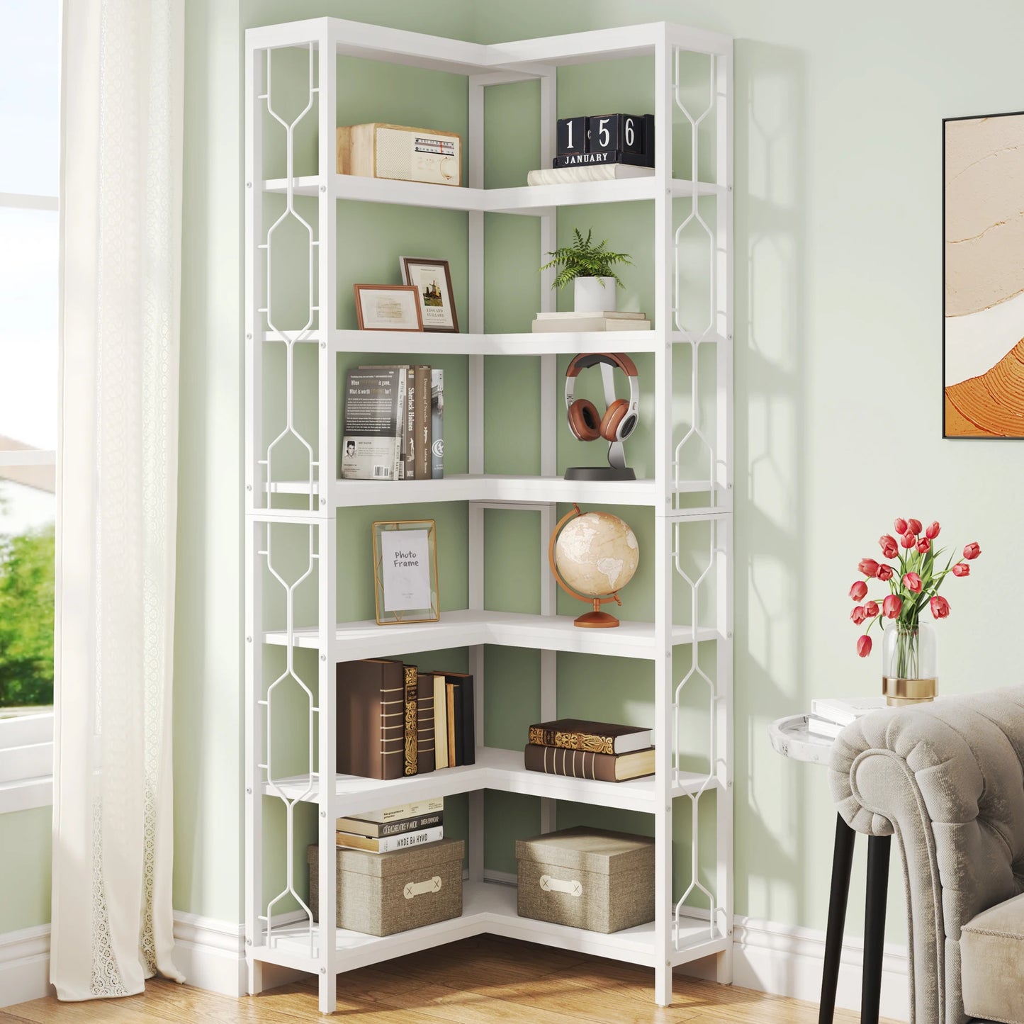 Tribesigns 7 Tier Corner Shelf or Bookcase
