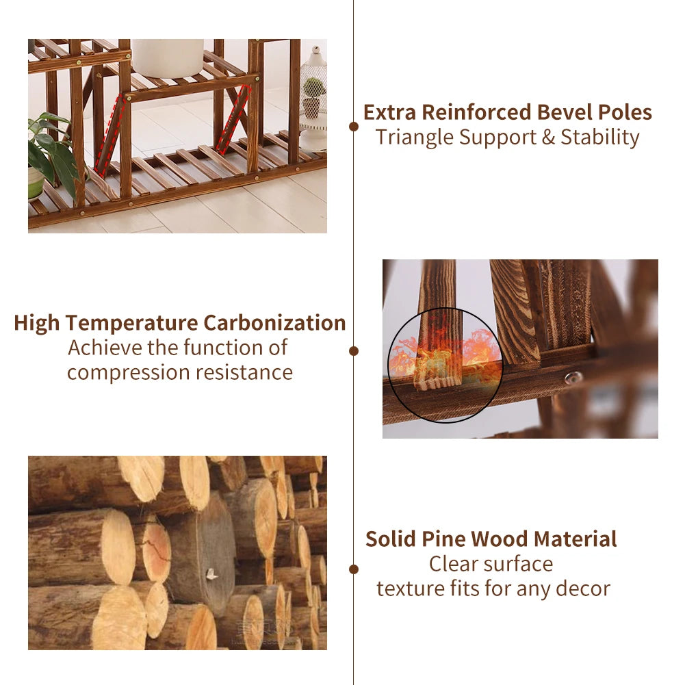 Wooden Plant Shelf For Indoor or Outdoor