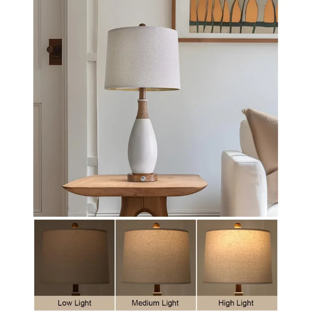 OYEARS 24.5” Bedside Table Lamp Set Of 2