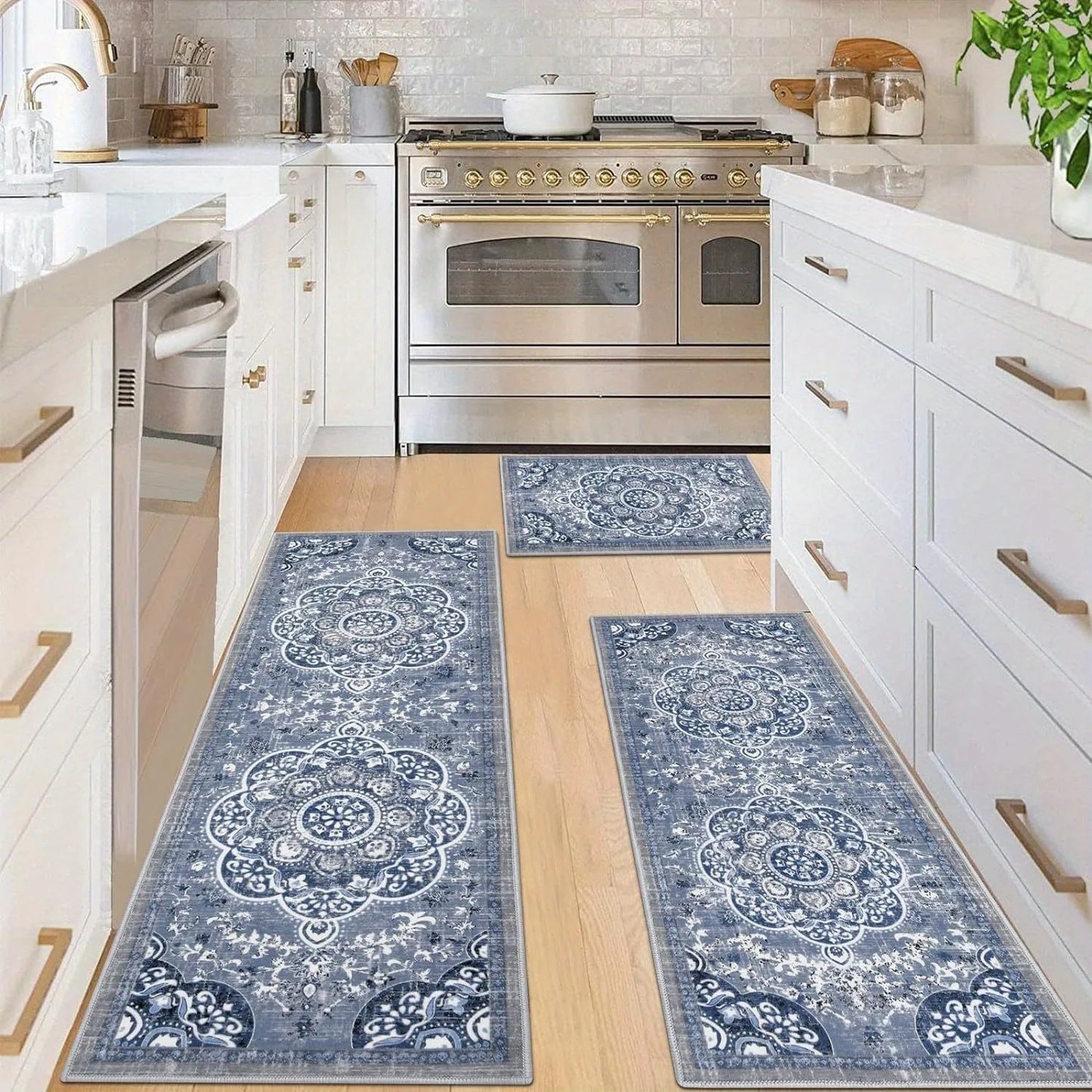 Bohemian Style Kitchen Rug Set