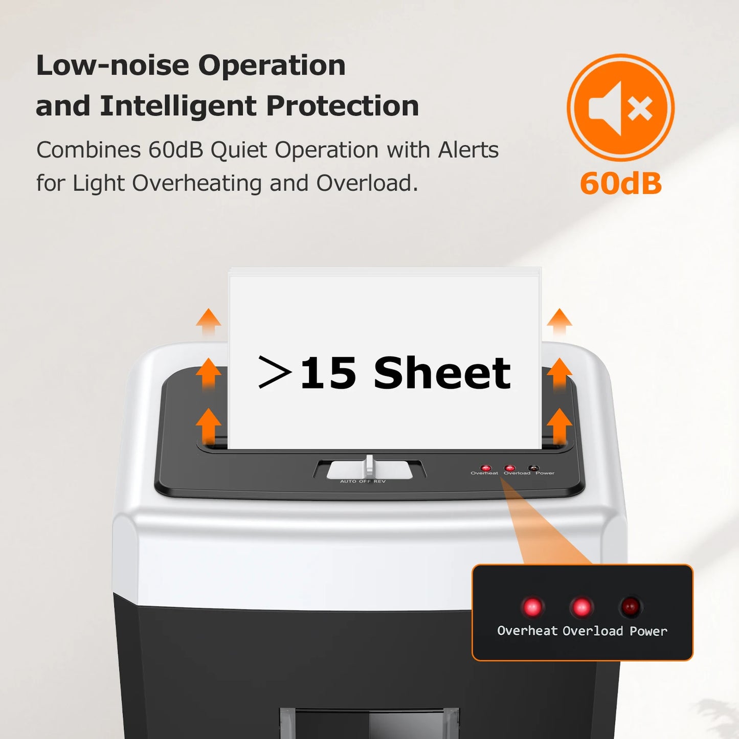 Bonsaii P-4 Security 15-Sheet Paper Shredder