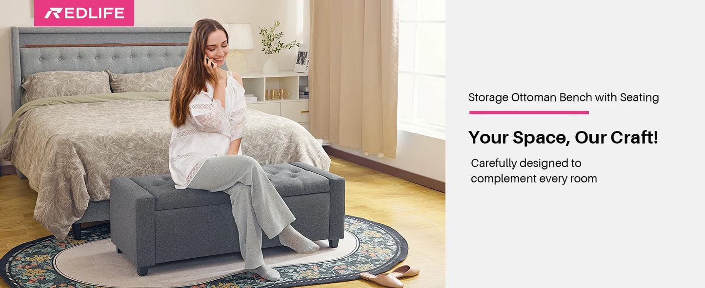 Redlife 47.8'' Storage Ottoman