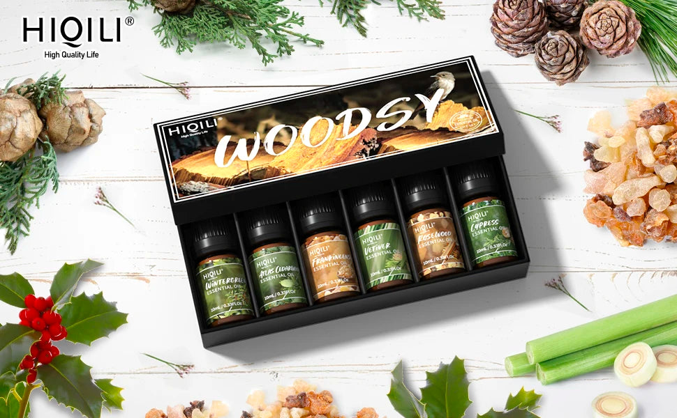 HIQILI Woody Gift Set for Aromatherapy Diffuser