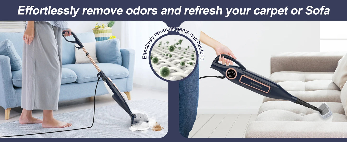 1300W Steam Mop Cleaner with Rotating Mop Pad