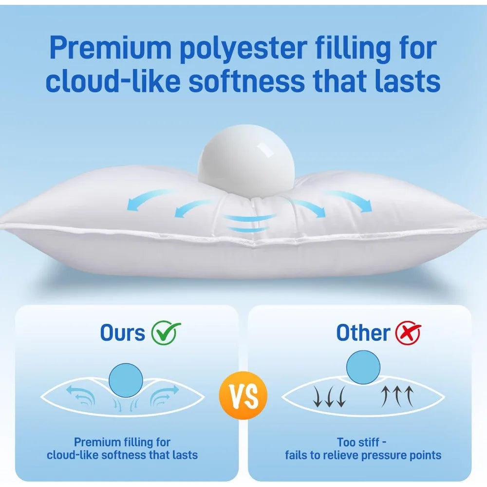 Set of 2 Queen Size Hypoallergenic Pillows