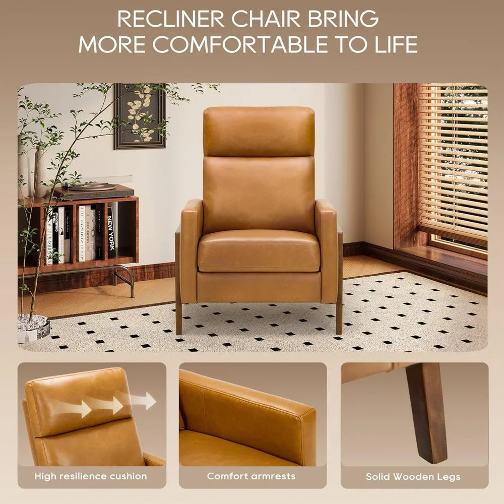 Upholstered Leather Recliner Chair