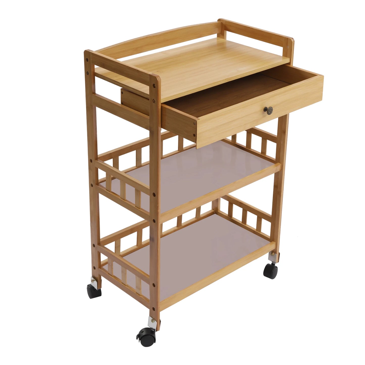 31.5 Inch Tall Rolling Storage Cart with 3 Tiers