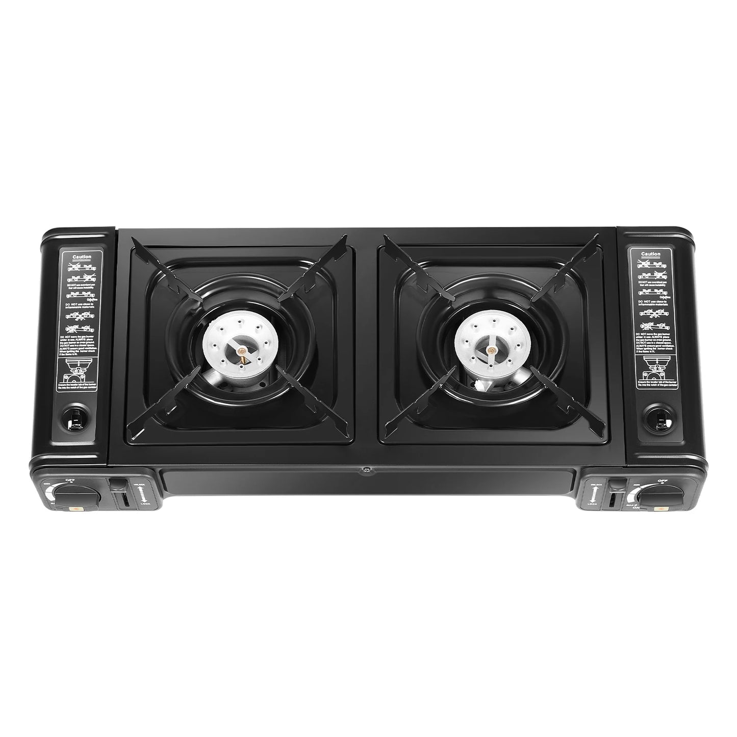 2500W Portable Camping Stove With 2 Burners And Baking Tray