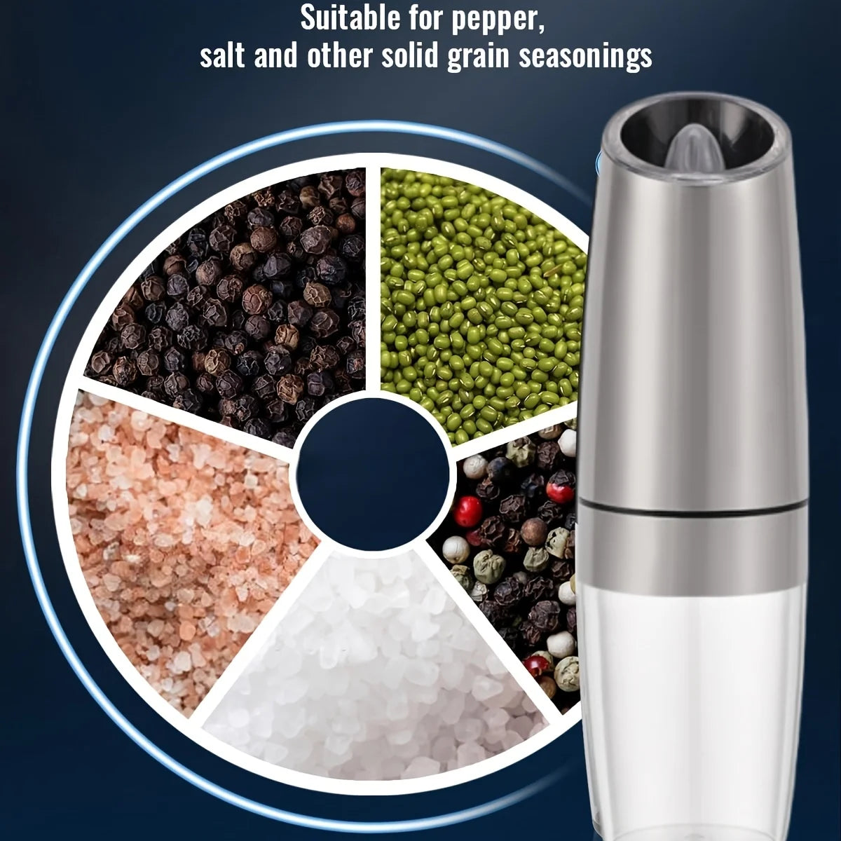 2-piece Battery Powered Grinder for Salt and Pepper