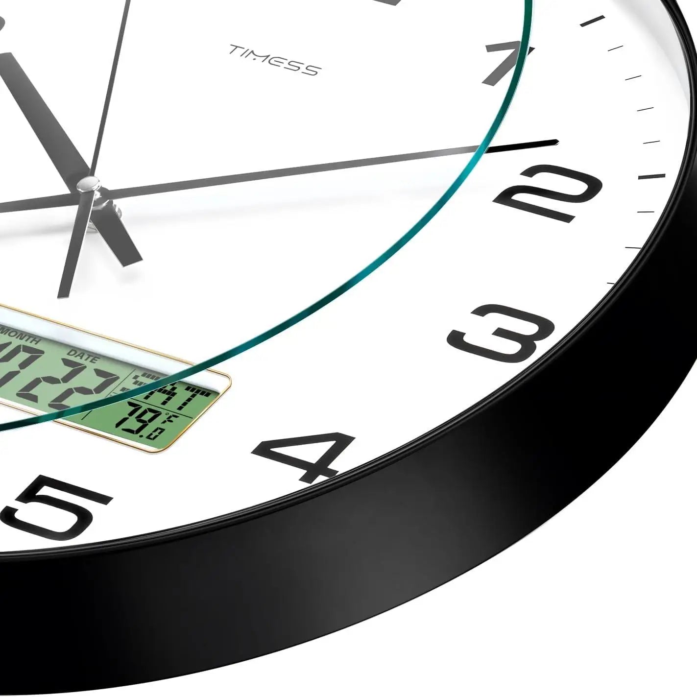 TIMESS Calendar Wall Clock 3 Sizes 4 Colors