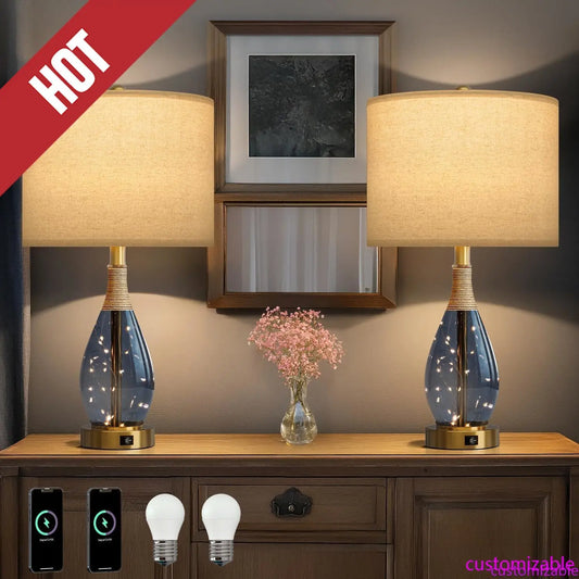 OYEARS 23" Set Of 2 Bedside Lamps