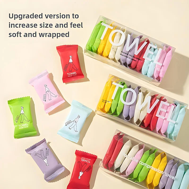 Compressed Travel Towels  - Thick & Soft