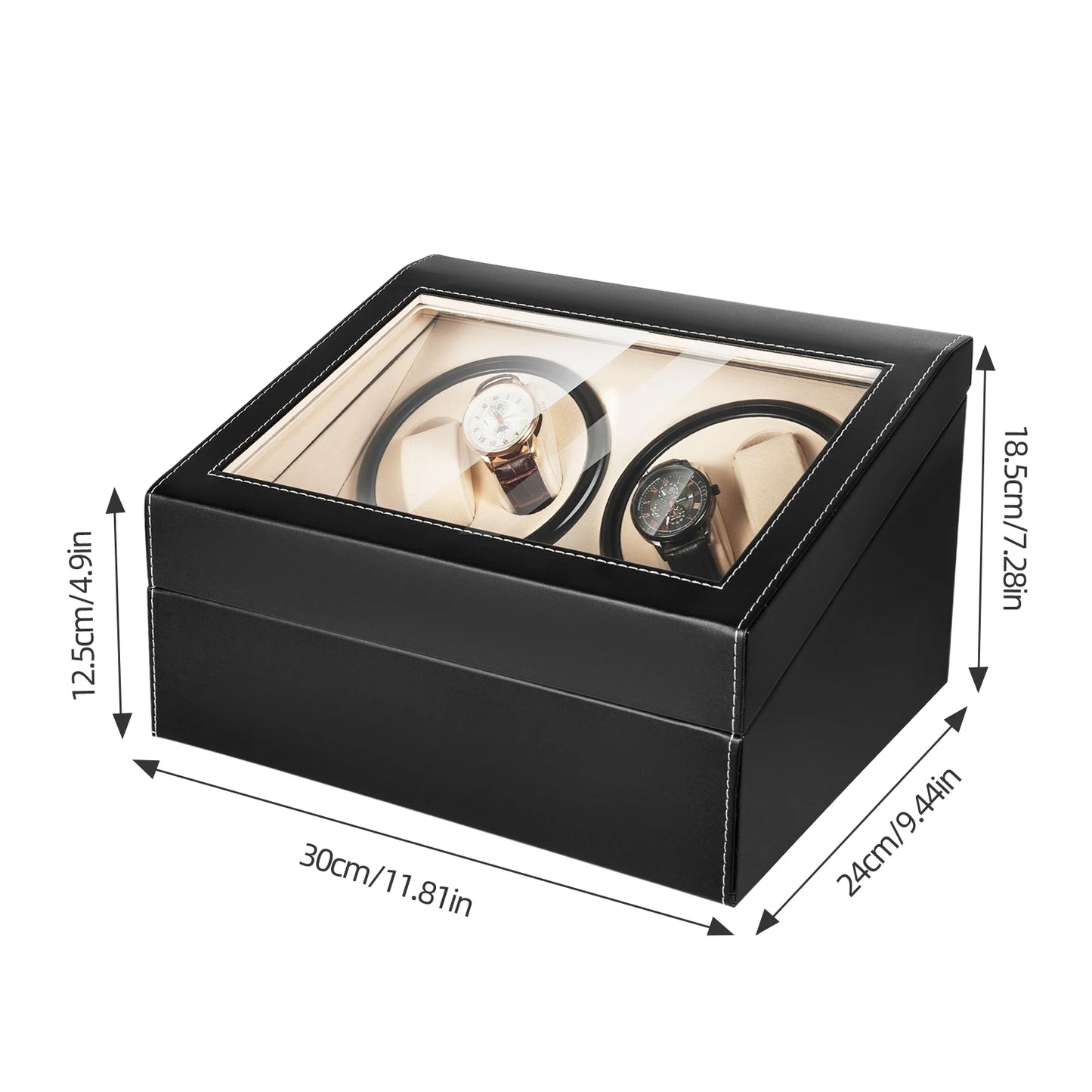 4+6 Watch Winder Simulated Leather