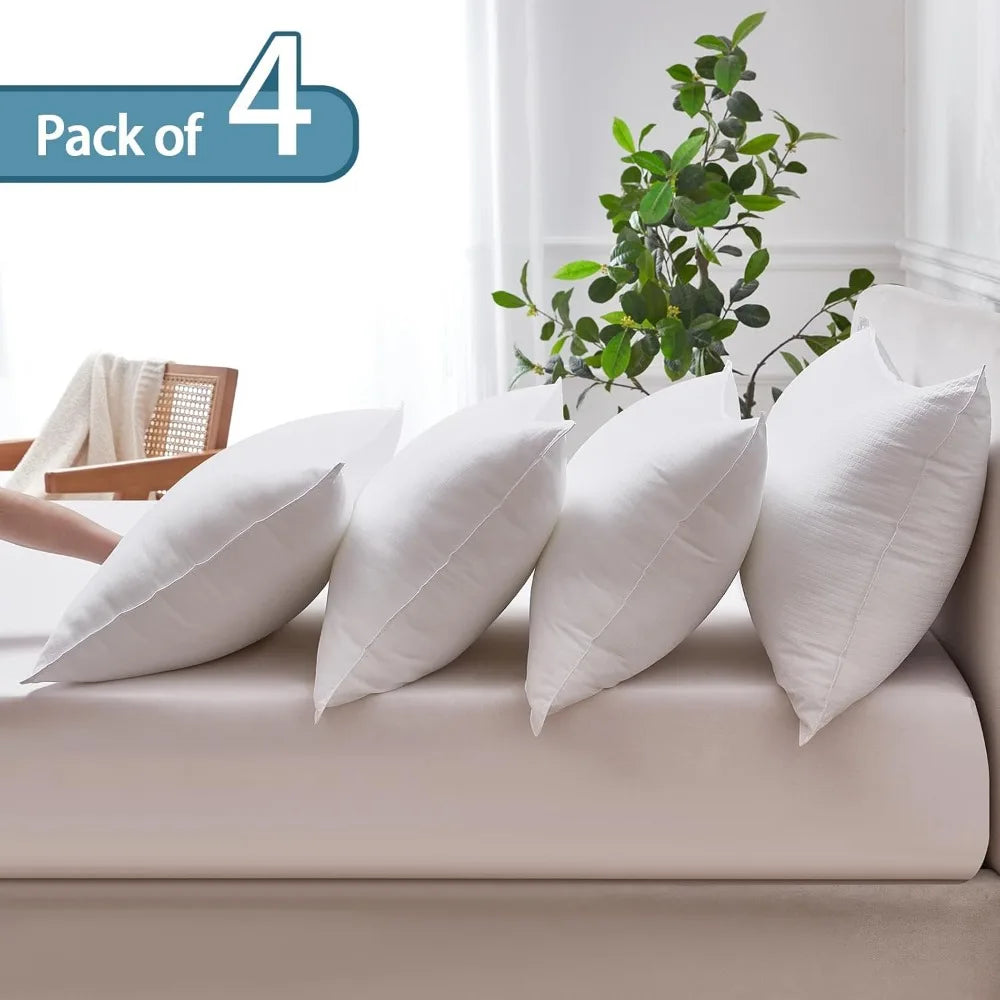 Set of 4 Queen Size Grid Hotel Bed Pillows