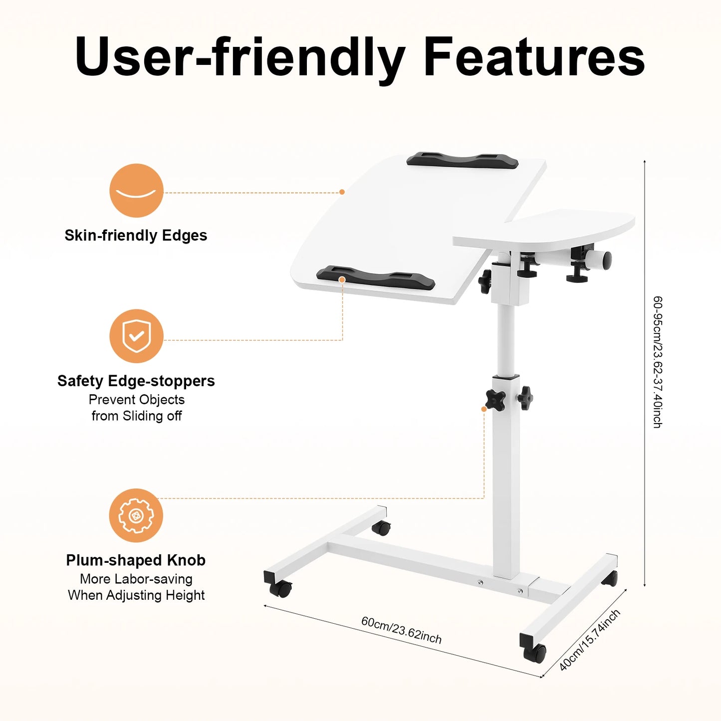 Laptop Desk Stand 360° Adjustable Tilting Over Bed or Chair Side Table