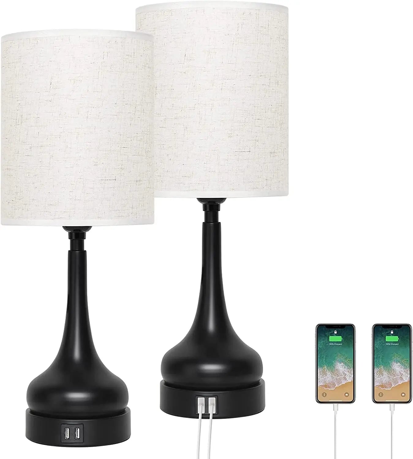 Bedside Table Lamp Set of 2