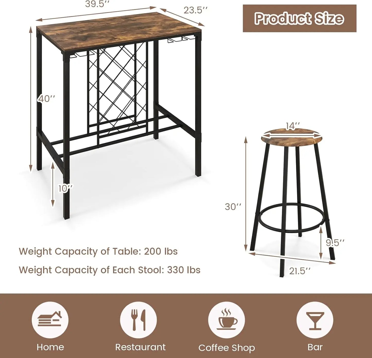 5-Piece Dining Room Table Set