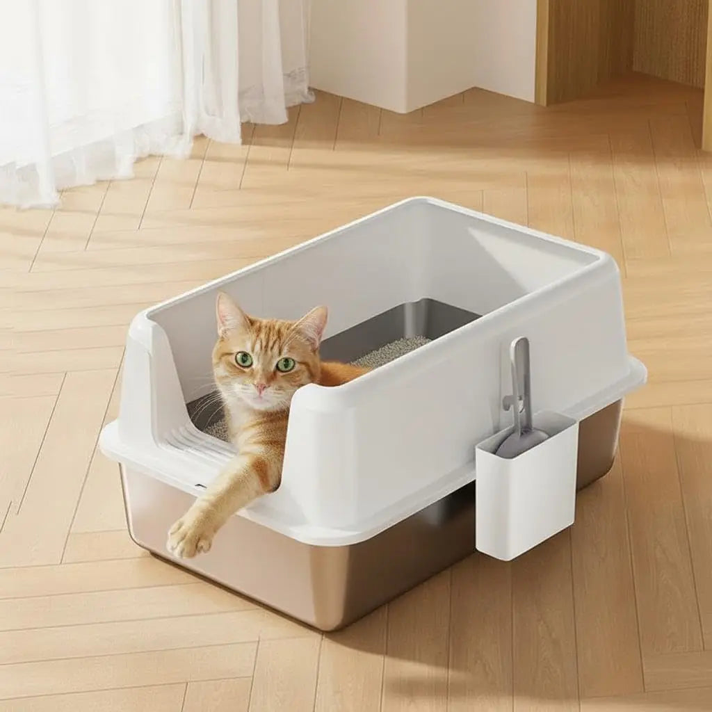 Stainless Steel Cat Litter Box with Lid