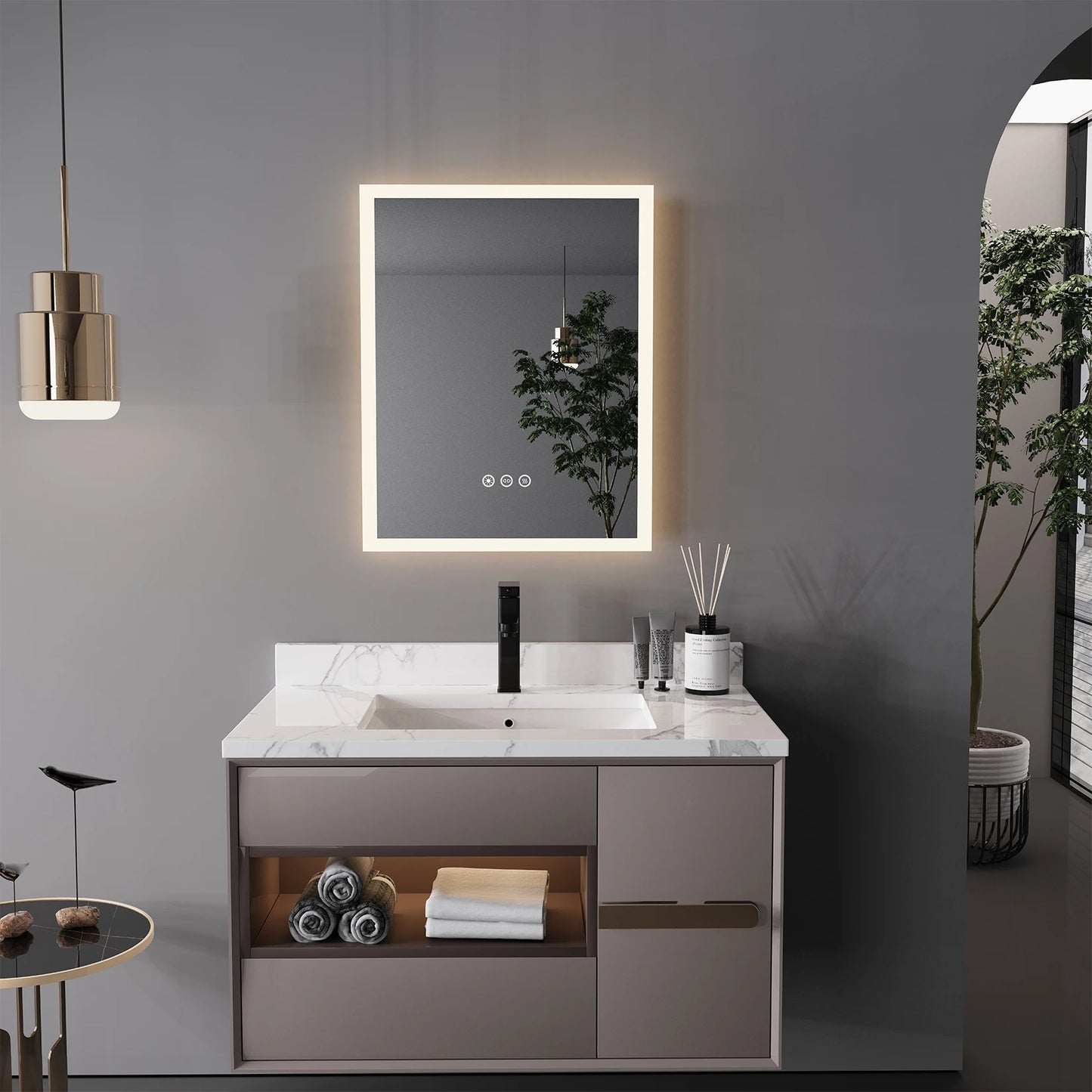 16x20 inch LED Lighted Bathroom Mirror