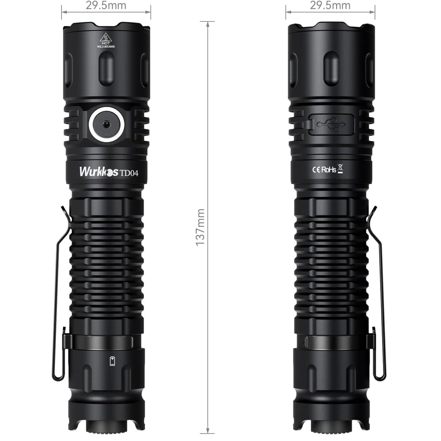 Wurkkos TD04 Flashlight With USB C Interface