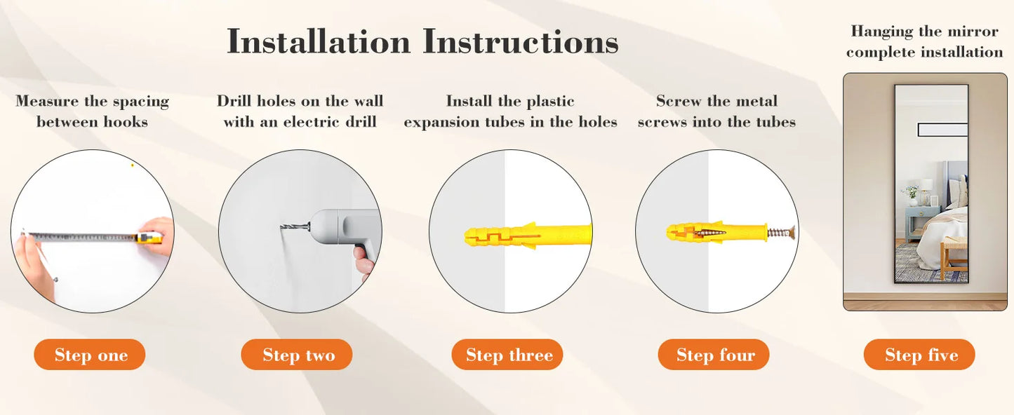 JHK 64"x21" Full Body Wall Mirror