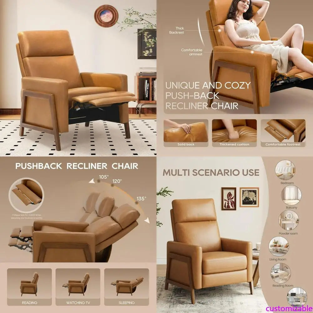 Upholstered Leather Recliner Chair