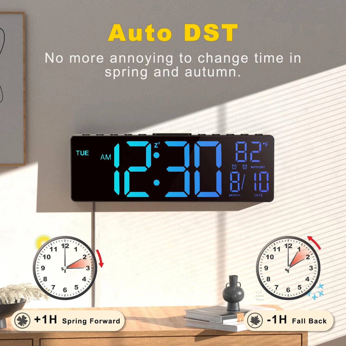 10.5" Digital LED Wall Clock