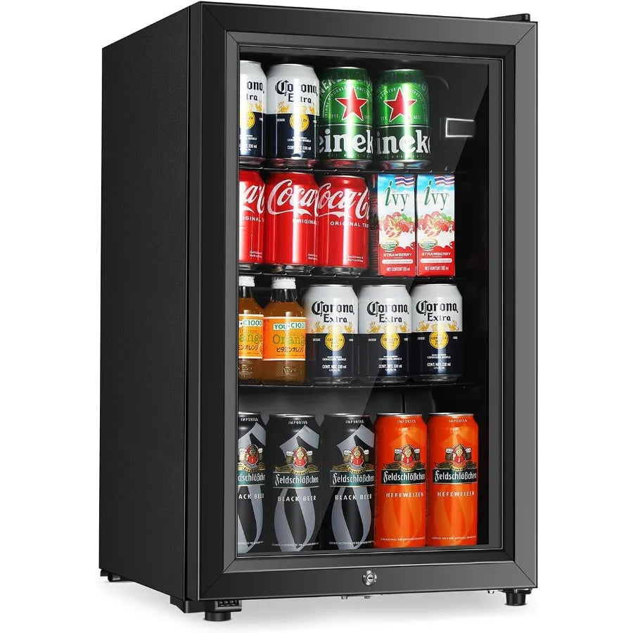 2.3 Cu.Ft Mini Beverage Fridge with Glass Door