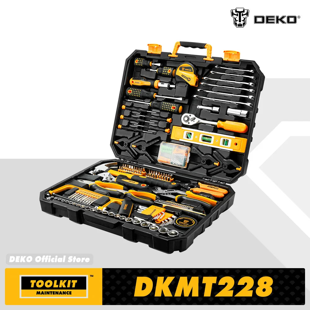 DEKO 228 Piece Auto Repair Tool and Hand Tool Kit