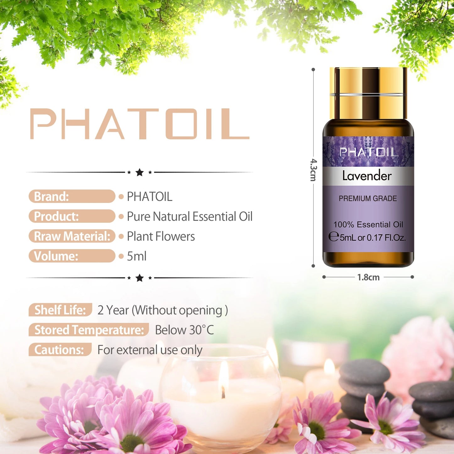 PHATOIL 15pcs Essential Oils Set Natural Plant Aroma
