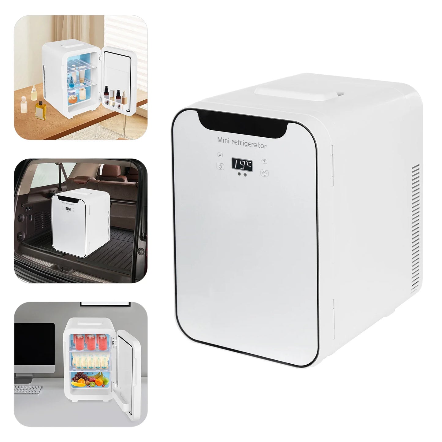 110V Portable Multifunctional Mini Fridge Or Food Warmer For Family Car With Temperature Control LED Digital Display