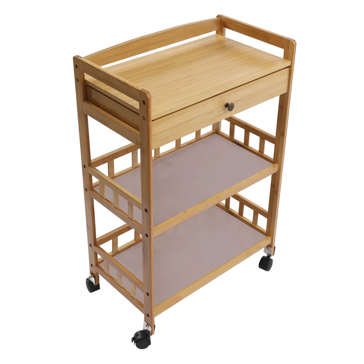 31.5 Inch Tall Rolling Storage Cart with 3 Tiers