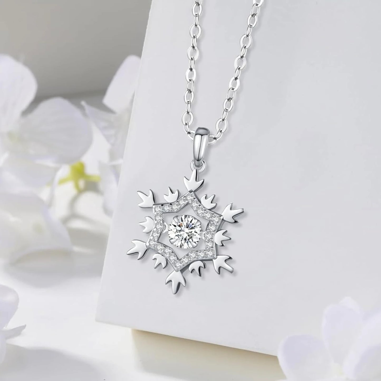 925 Sterling Silver Zirconia Snowflake Pendant