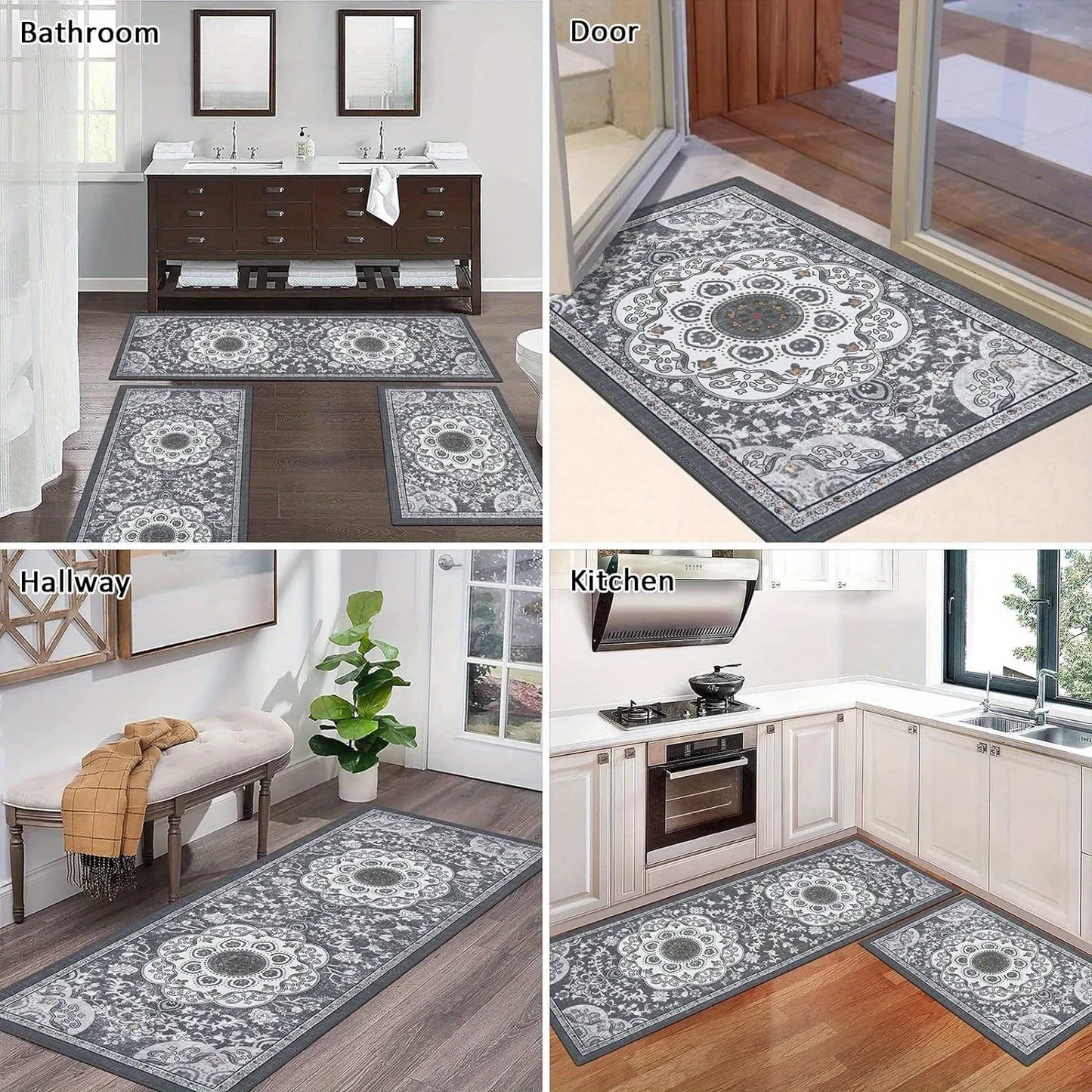 Bohemian Style Kitchen Rug Set