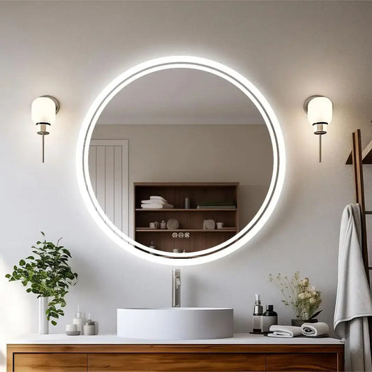 Large Round LED Bathroom Vanity Mirror