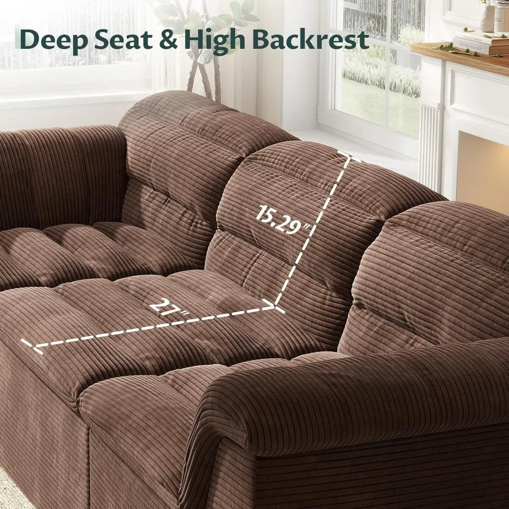 Modular Cloud 112 Inch Sectional Couch with Ottoman