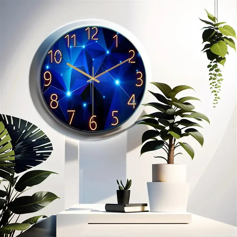 Blue Wall Clock Non-Ticking