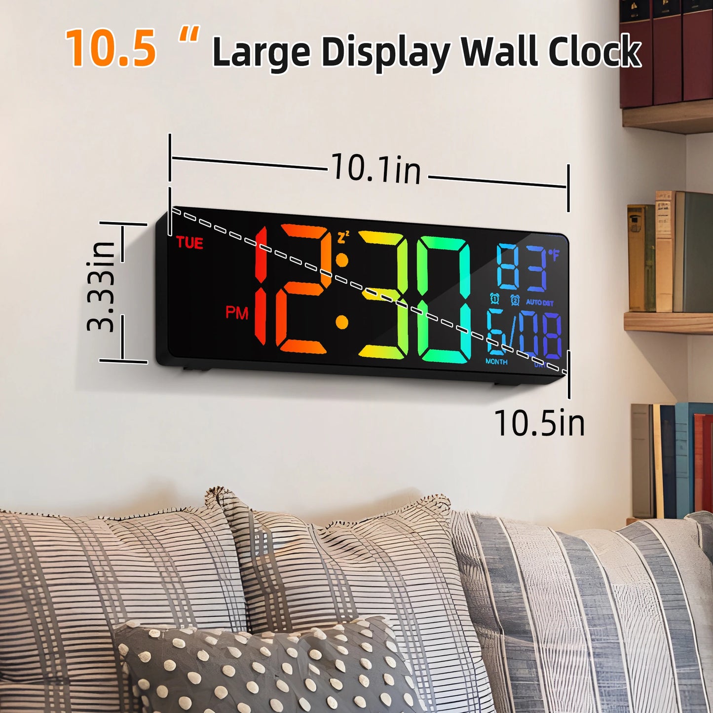 10.5" Digital LED Wall Clock