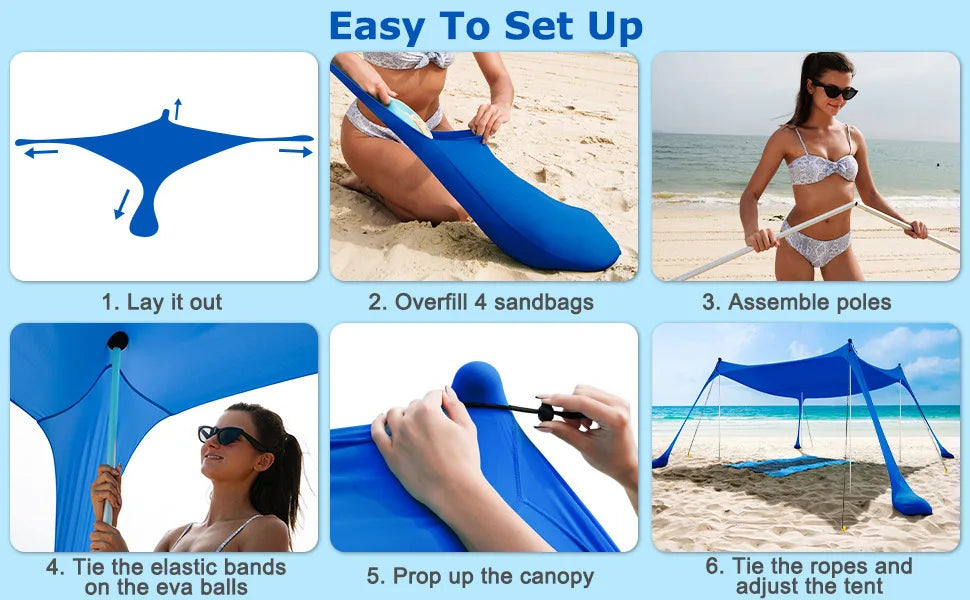Outdoor Lawn and Beach Canopy Tent For Sun Protection and Cooling